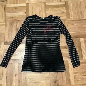 Sonia by Sonia Rykiel black and white stripe long sleeve tee